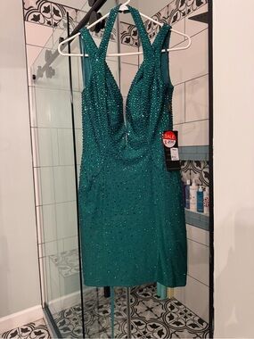 Jonathan Kayne Emerald Mini Dress